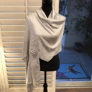 Charlie Paige Glittering Silver lightweight wrap.